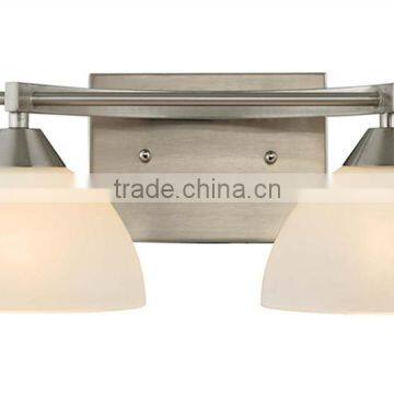 Europe glass shade satin nickel wall lamp for living room and hotel