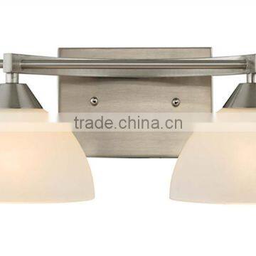 Europe Glass Shade Satin Nickel Wall Lamp for Living Room and Hotel