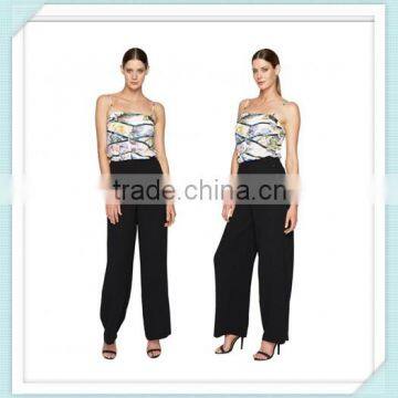 Lady's polyester plain dyed fashion pant