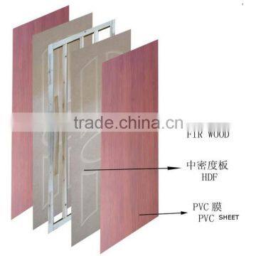 Wooden PVC Door With Glass(CF-W041)