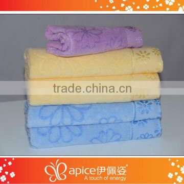 Cotton Bamboo blended super soft bathroom towels with bamboo print