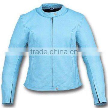 Ladies Blue Leather Jacket