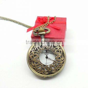 2012 fashion ladies gold fish pocket watch/ pendant