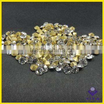 Cheap white color glass rhinestone point back for alphabet letter