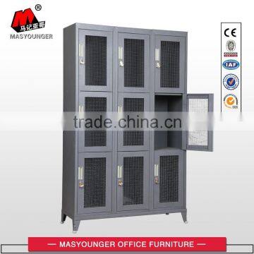 high quality factory direct sale 9 doors metal mesh locker