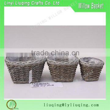Popular Grey Color Mini Willow Storage Basket for Plan photo-2