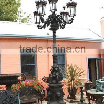 5 ARM VICTORIAN STYLE 10FT. CAST IRON STREET LIGHTS