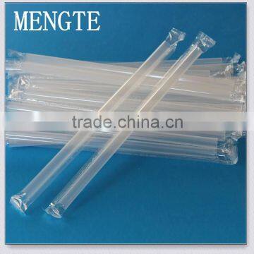 Yiwu individually packed long transparent plastic straw for drink