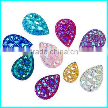 Teardrop AB Rhinestone , 18*25 mm Pear Shape Flatback Gemstone ,Nacklace DIY Pendent