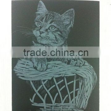 Cat Print inkjet Engraving card/Scratch art foil paper/foil card/Scratch foil paper engraving art quilling art paper