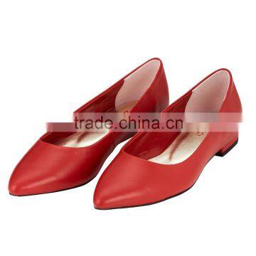 Hot Sale Style Low Heel Pointed Toe Classic Ladies Breatheable PU Lining Comfortable RED Sheep Skin Pump Shoes photo-2