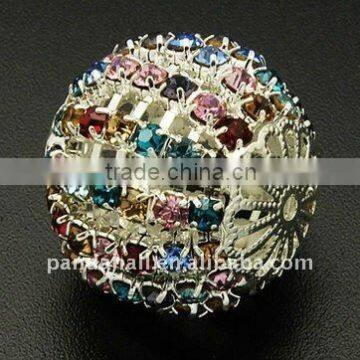 Brass Rhinestone Beads, Crystal Football Mom Rhinestone(RB-Q031-S)