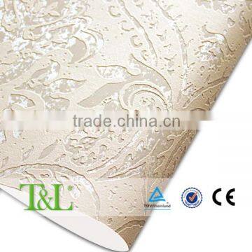 Cream color non-woven 3d wallpaper for home decor