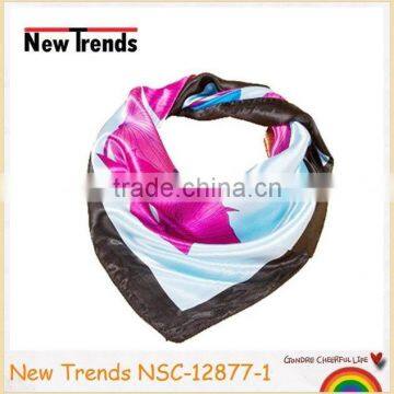 Fashion flower printing cheap imitate chinese silk square scarf 90*90 cm