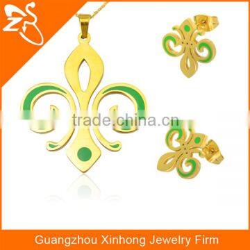 African Jewelry Set Nigerian Wedding Flower Shaped Stainless Steel Costume Jewelry Necklace And Earring Ring Jewelry Set photo-4