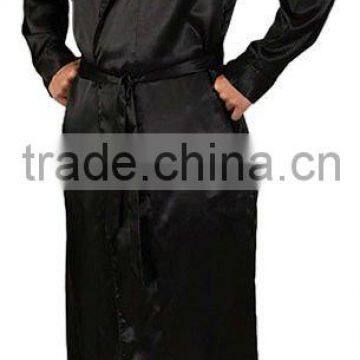 Classic men's long satin bathrobe/lounge robes