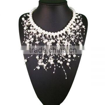 Latest European And American Big Exaggeration Snow Flake Stars Manual Multi Player Pearl Necklace