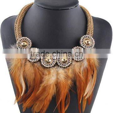 Factory Handmade New Fashion Design Real Feather Necklace for Women photo-3