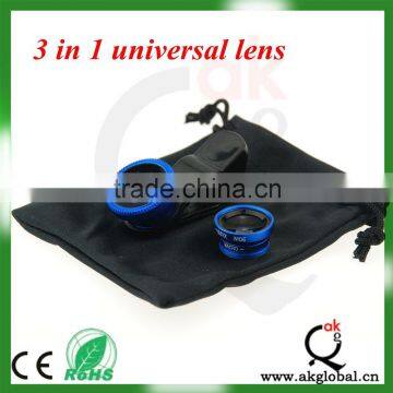 3 IN 1 Fish Eye,Macro, Wide Range,Universal Photo Clip Lens.