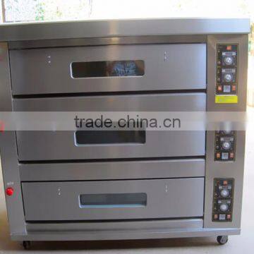 Bakery Equipment 3 Deck 9 Trays Industrial Gas Ovens