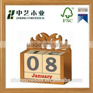 Caoxian desktop wooden calendar decor supplier