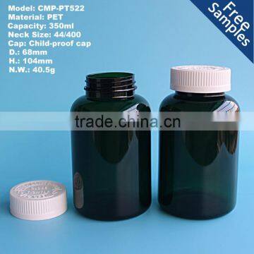 Child-proof cap medicine plastic bottle, 350cc capsule pill bottle,350ml Plastic Pill Container