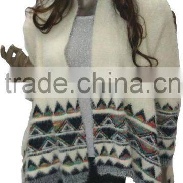 Mink Hair Like,space Dye,nylon Blend,waterfall Ladies' Jacket
