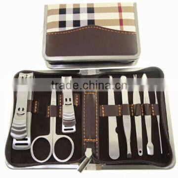 New high quality Deluxe edition 8 in1 Nail Art Clipper Pedicure Manicure Tweezer Cutter Earpick Tool Set Kit