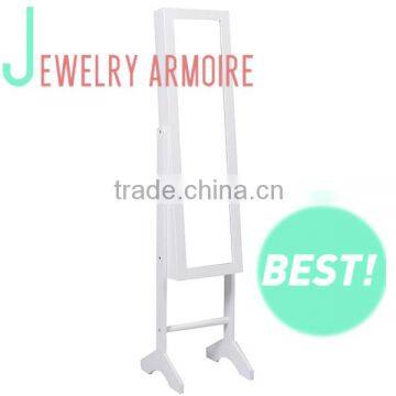 Wooden Full Length Mirror Jewellery Cabinet