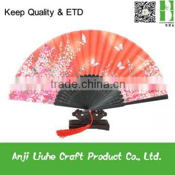 Chinese carved bamboo silk fan