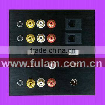 smart home OEM 86 type brushed aluminum fiber panel Wall Switch