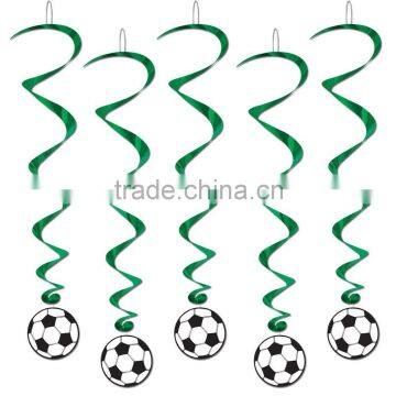 Assorted Football Soccer Sports Party Hanging Cutout Foil Swirls Decorations