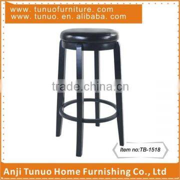 High wood stool for operator,Swivel seat,Bonded leather,Metal footrest,TB-1518