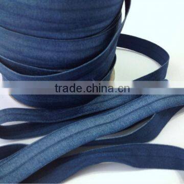 wholesale light navy fold over elastic trim for bags