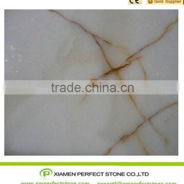 High polished natural onyx slab snow white onyx slab