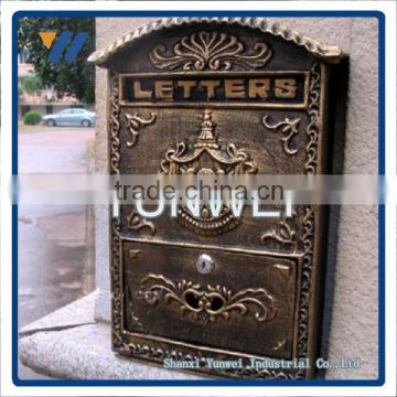 Floral Colonial Style Wall Decor Cast Iron French Pattern Letterbox Wrought Iron Mail Box