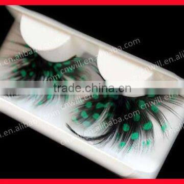 Fashion Turquoise Feather Crazy False Eyelashes Feather Eyelashes Cheap False Eyelashes Hot Sale