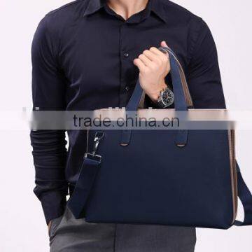 ISO9001:2008 Certificate Men's Blue Leather Slim Briefcase