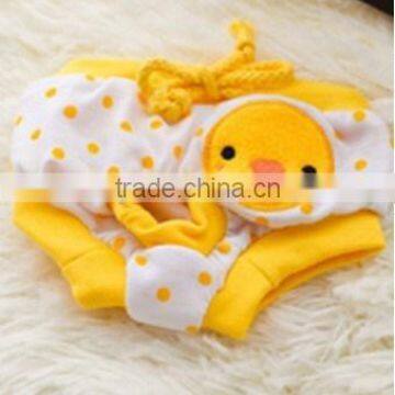 Yellow cute embroidery cheap dog clothes for small dogs pants