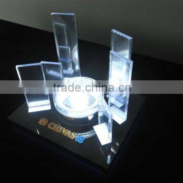 Illuminated wine display stand,LED lighting wine display base,acrylic wine display