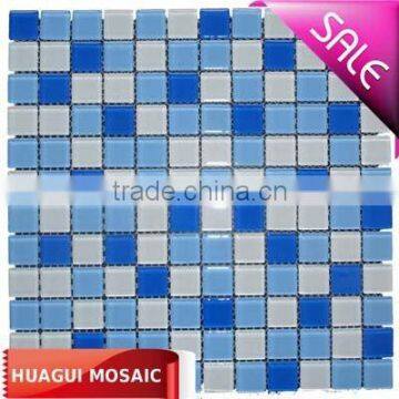 Fresh blue mix white bathroom/swimming pool crystal glass mosaic tiles