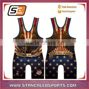 Stan Caleb custom design wrestling gear, cheap sublimated wrestling singlets, youth wrestling singlet