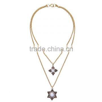 Cheap Wholesale Jewelry 2016 Latest Design Fashion Pearl Pendant Chain Necklace