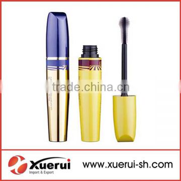 gold cosmetic mascara packaging , plastic mascara tube