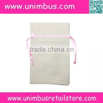 Natural Cotton Muslin bags with Satin Ribbon