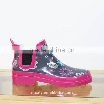 elegant kids ankle jelly rain boot shoes with elastic