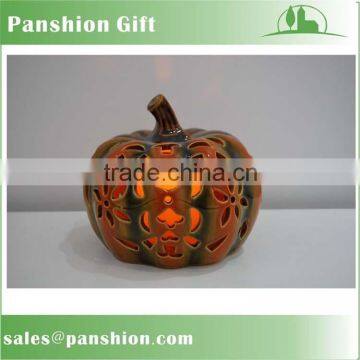 Festal decorative ceramic pumpkin