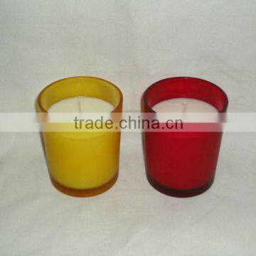 Scented Soy Candle in red glass jar