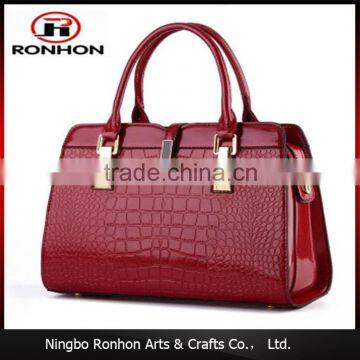 Bright Red Creative Design PU Leather Hand Bag for Lady