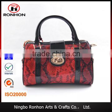 Chinese Factory High-quality Snakeskin Leather Bag, fashion lady hand bag